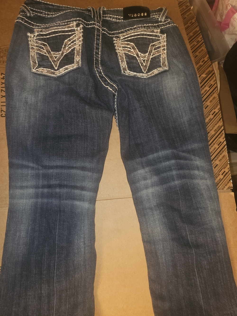 Vigoss The Dublin Capri Jeans Size 9/10 Low Rise Thick Stitch Sequin Pockets Y2K